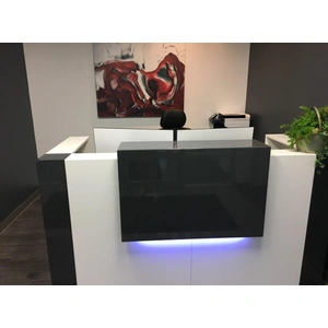 MDD Office Furniture Tera 64-inch Straight Small Reception Desk w/LED Light