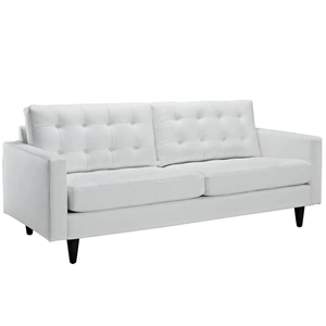 Modway Furniture Empress Leather Sofa, White
