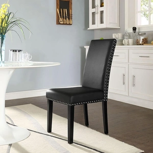 Modway Furniture Parcel Dining Vinyl Side Chair, Black