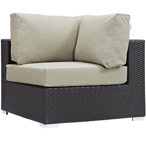 Modway Furniture Convene Outdoor Patio Synthetic Rattan Weave Corner