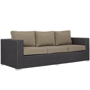 Modway Furniture Convene Outdoor Patio Synthetic Rattan Weave Sofa