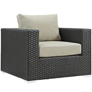 Modway Furniture Sojourn Sunbrella/Synthetic Rattan Weave Outdoor Patio Armchair