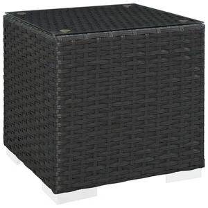 Modway Furniture Sojourn Synthetic Rattan Weave Outdoor Patio Side Table, Chocolate