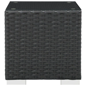 Modway Furniture Sojourn Synthetic Rattan Weave Outdoor Patio Side Table, Chocolate