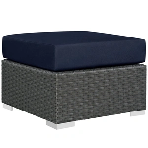 Modway Furniture Sojourn Sunbrella/Synthetic Rattan Weave Outdoor Patio Ottoman