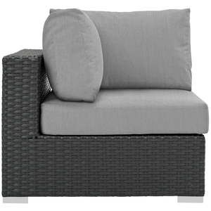 Modway Furniture Sojourn Outdoor Patio Sunbrella/Synthetic Rattan Weave Corner Chair