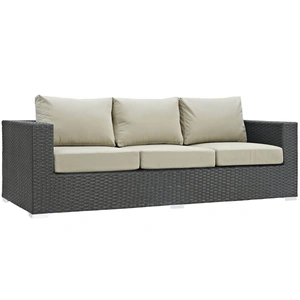 Modway Furniture Sojourn Outdoor Patio Sunbrella/Synthetic Rattan Weave Sofa