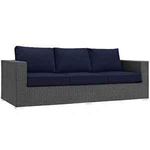 Modway Furniture Sojourn Outdoor Patio Sunbrella/Synthetic Rattan Weave Sofa