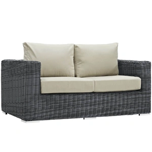 Modway Furniture Summon Sunbrella/Synthetic Rattan Weave Outdoor Patio Loveseat