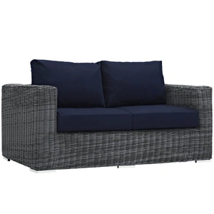 Modway Furniture Summon Sunbrella/Synthetic Rattan Weave Outdoor Patio Loveseat