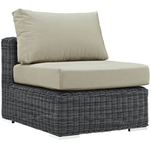 Modway Furniture Summon Sunbrella/Synthetic Rattan Weave Outdoor Patio Armless Chair