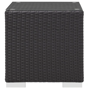 Modway Furniture Convene Synthetic Rattan Weave Outdoor Patio Side Table, Espresso