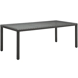 Modway Furniture Sojourn 82-inch Synthetic Rattan Weave Outdoor Patio Dining Table, Chocolate