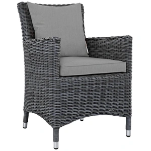 Modway Furniture Summon Dining Outdoor Patio Sunbrella/Synthetic Rattan Weave Armchair