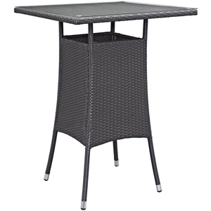 Modway Furniture Convene Small Synthetic Rattan Weave Outdoor Patio Bar Table, Espresso