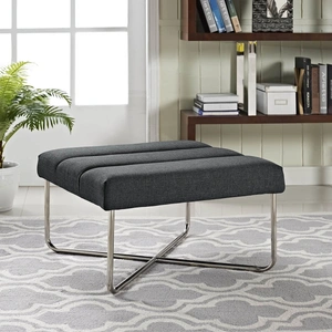 Modway Furniture Reach Upholstered Fabric Ottoman, Gray