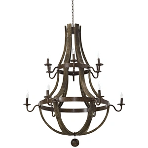Modway Furniture Trebuchet Wood/Steel Chandelier, Brown
