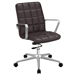 Modway Furniture Tile Vinyl Adjustable Swivel Office Chair, Brown