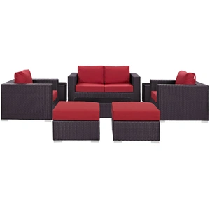 Modway Furniture Convene 8-Pc Synthetic Rattan Weave Outdoor Patio Sofa Set