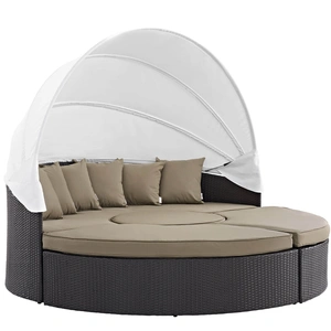 Modway Furniture Convene Synthetic Rattan Weave Outdoor Patio Daybed w/Canopy