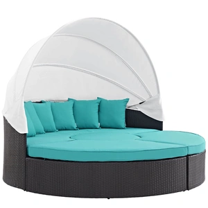 Modway Furniture Convene Synthetic Rattan Weave Outdoor Patio Daybed w/Canopy