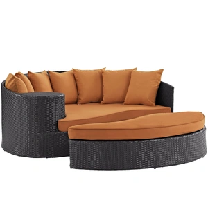 Modway Furniture Convene Outdoor Patio Synthetic Rattan Weave Wicker Daybed