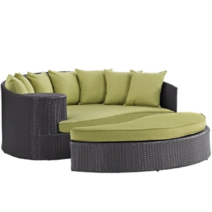 Modway Furniture Convene Outdoor Patio Synthetic Rattan Weave Wicker Daybed