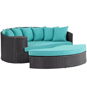 Modway Furniture Convene Outdoor Patio Synthetic Rattan Weave Wicker Daybed