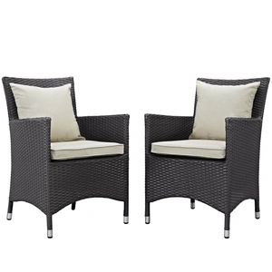 Modway Furniture Convene 2-Pc Synthetic Rattan Weave Outdoor Patio Dining Set