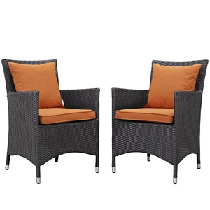 Modway Furniture Convene 2-Pc Synthetic Rattan Weave Outdoor Patio Dining Set