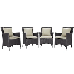 Modway Furniture Convene 4-Pc Synthetic Rattan Weave Outdoor Patio Dining Set