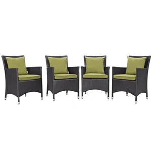 Modway Furniture Convene 4-Pc Synthetic Rattan Weave Outdoor Patio Dining Set
