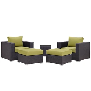 Modway Furniture Convene 5-Pc Synthetic Rattan Weave Outdoor Patio Sectional Set, Composition 3