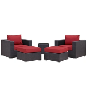 Modway Furniture Convene 5-Pc Synthetic Rattan Weave Outdoor Patio Sectional Set, Composition 3