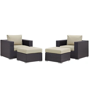 Modway Furniture Convene 4-Pc Synthetic Rattan Weave Outdoor Patio Sectional Set