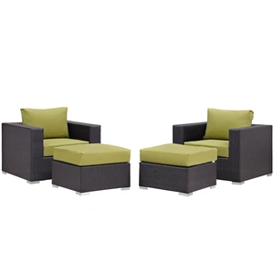 Modway Furniture Convene 4-Pc Synthetic Rattan Weave Outdoor Patio Sectional Set