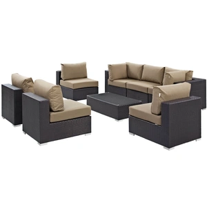 Modway Furniture Convene 8-Pc Synthetic Rattan Weave Outdoor Patio Sectional Set, Composition 3