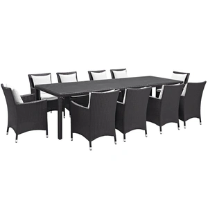 Modway Furniture Convene 11-Pc Synthetic Rattan Weave Outdoor Patio Dining Set, Composition 1