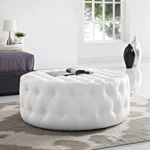 Modway Furniture Amour Tufted Vinyl Ottoman