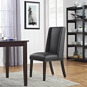 Modway Furniture Baron Vinyl Dining Chair, Black