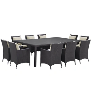 Modway Furniture Convene 11-Pc Synthetic Rattan Weave Outdoor Patio Dining Set, Composition 2