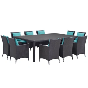 Modway Furniture Convene 11-Pc Synthetic Rattan Weave Outdoor Patio Dining Set, Composition 2