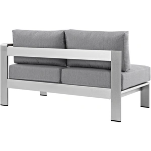 Modway Furniture Shore Right-Arm Corner Sectional Outdoor Patio Aluminum Loveseat