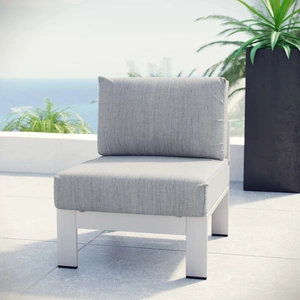 Modway Furniture Shore Armless Outdoor Patio Aluminum Chair