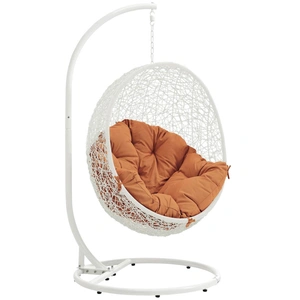 Modway Furniture Hide Outdoor Patio Synthetic Rattan Weave Swing Chair With Stand