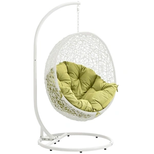 Modway Furniture Hide Outdoor Patio Synthetic Rattan Weave Swing Chair With Stand