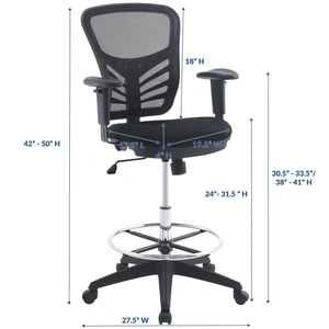 Modway Furniture Articulate Adjustable Drafting Chair, Black