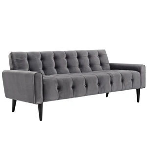 Modway Furniture Delve Performance Velvet Sofa, Gray