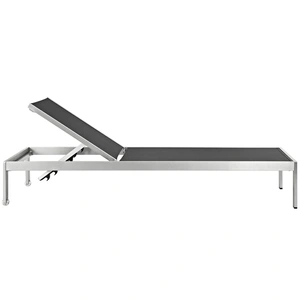 Modway Furniture Shore 2-Pc Outdoor Patio Aluminum Set, Composition 2, Silver/Black