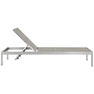 Modway Furniture Shore 3-Pc Outdoor Patio Aluminum Set, Composition 3, Silver/Gray